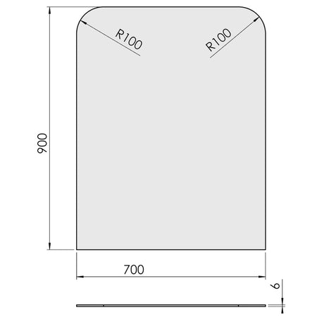 TermaTech | Bodenplatte Rechteck | 700×900×6 mm | Glas