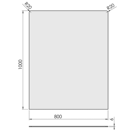 TermaTech | Bodenplatte Rechteck | 800×1000×6 mm | Glas