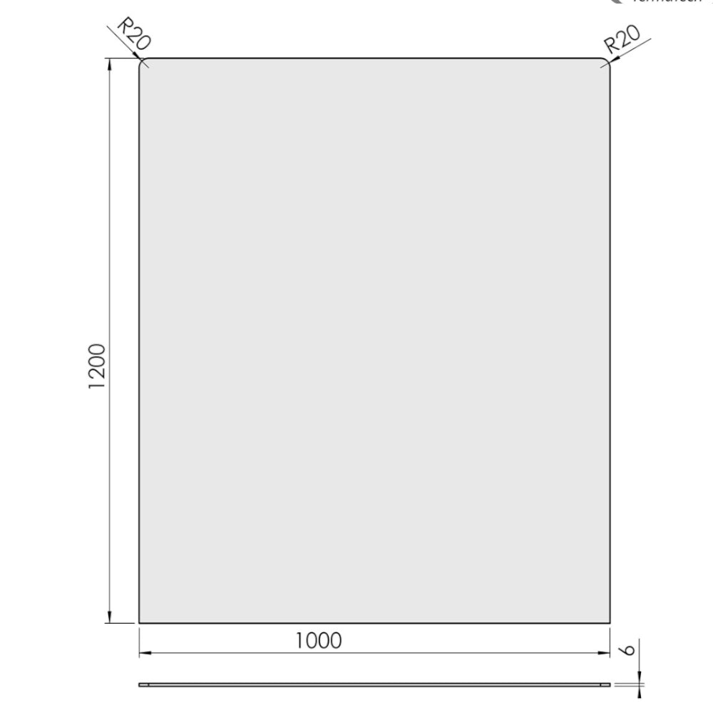 TermaTech | Bodenplatte Rechteck | 1000×1200×6 mm | Glas