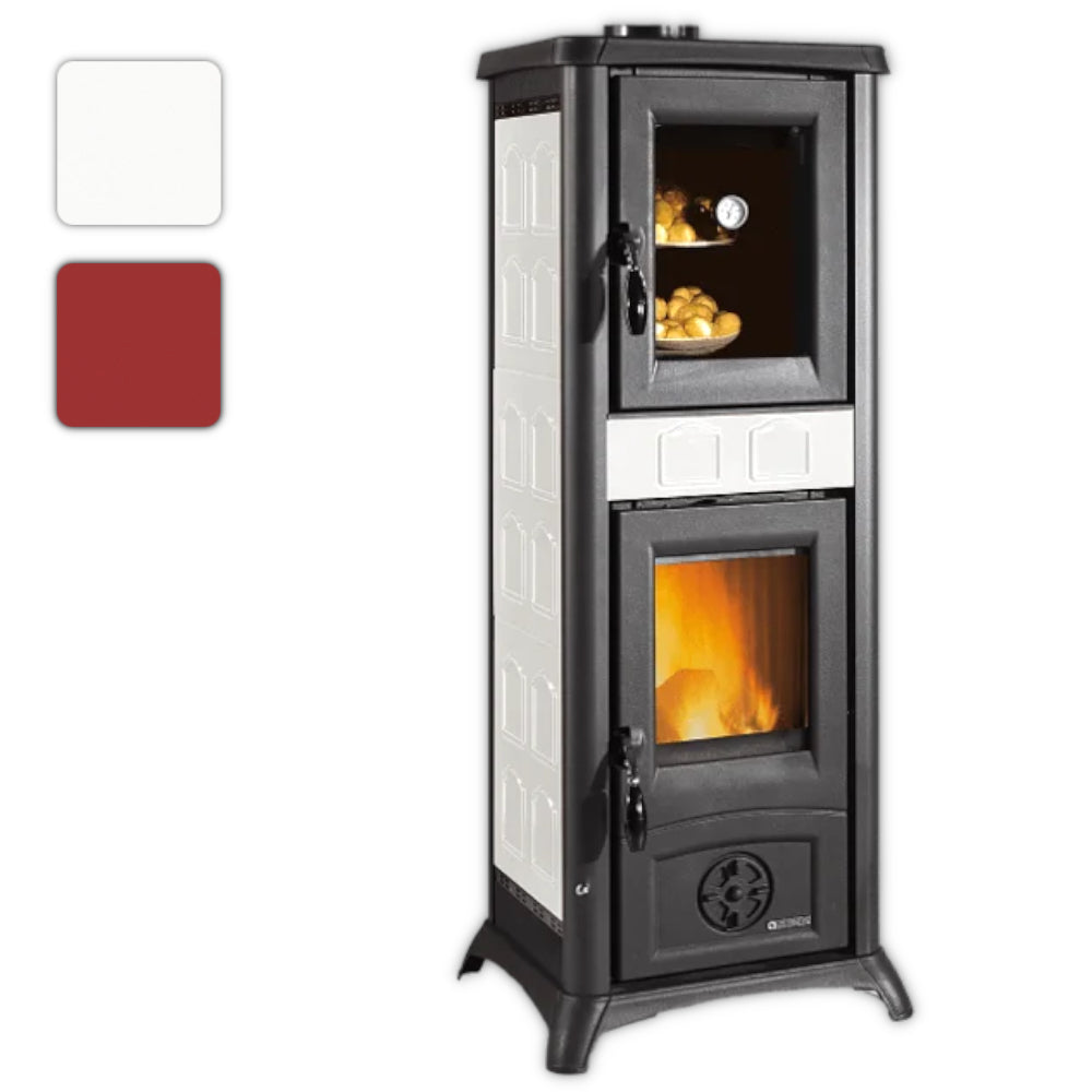 La Nordica Kuechenofen GEMMA FORNO Farbwahl, Seitenansicht Flammenbild | klimaworld.com