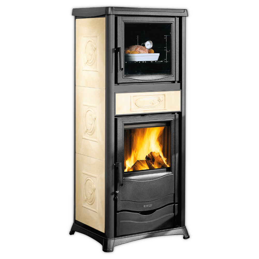 La Nordica TERMOROSSELLA PLUS FORNO DSA.16 Holzofen mit Backfach und Keramikseiten in Creme | Klimaworld.com