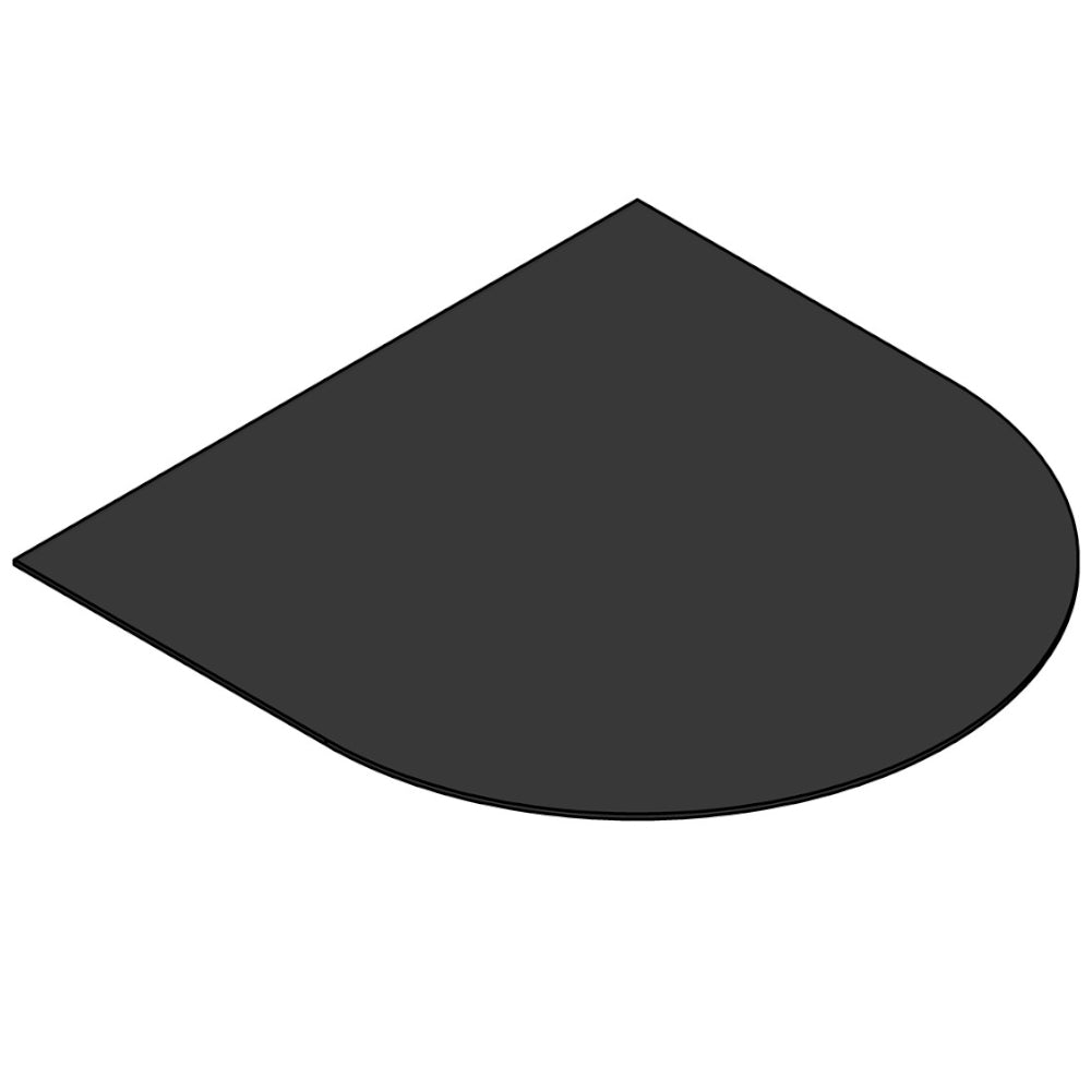 TermaTech | Bodenplatte Halbkreis | 990×990×2 mm | Stahl | Schwarz
