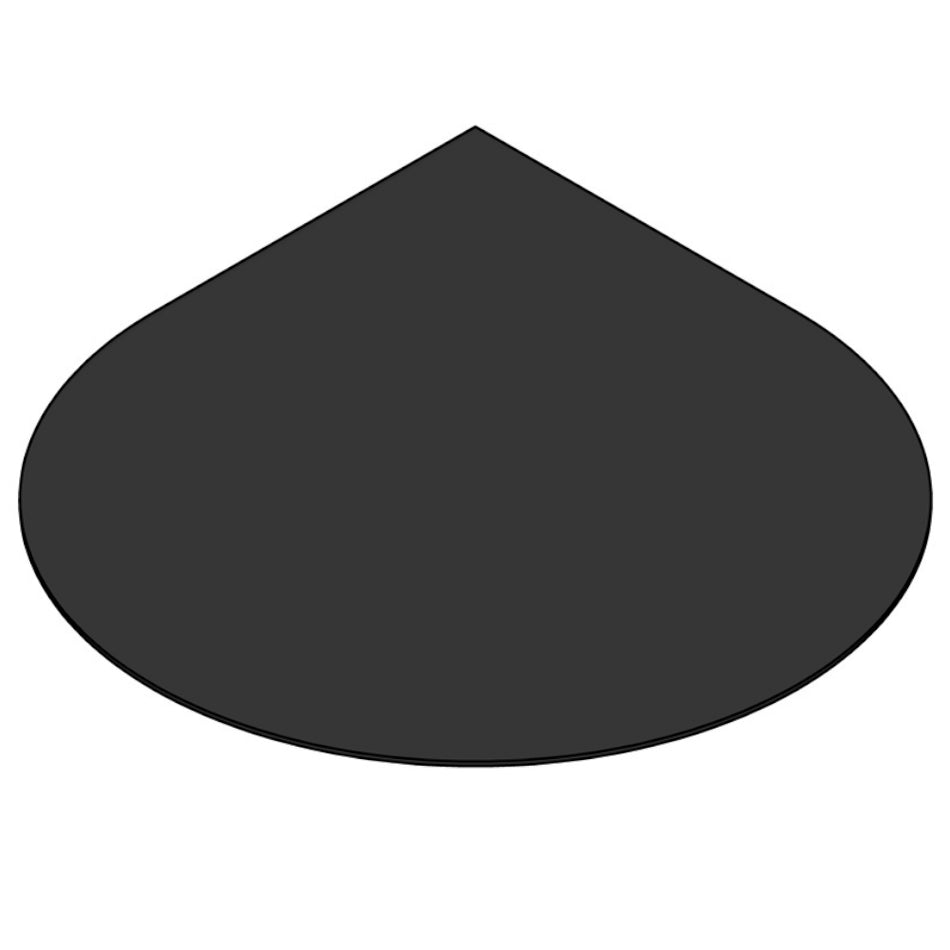 TermaTech | Bodenplatte Tropfen | 1100×1100×2 mm | Stahl | Schwarz