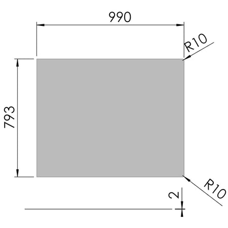 TermaTech | Bodenplatte Rechteck | 793×990×2 mm | Stahl | Hellgrau
