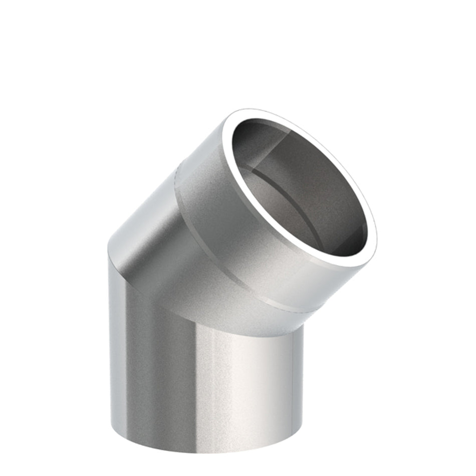 Jeremias Ofenrohr Winkel 45° ohne Tür | Ø150mm | gebürstet