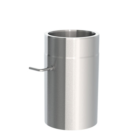 Jeremias Ofenrohr Längenelement 750mm+Drosselklappe | Edelstahl gebürstet