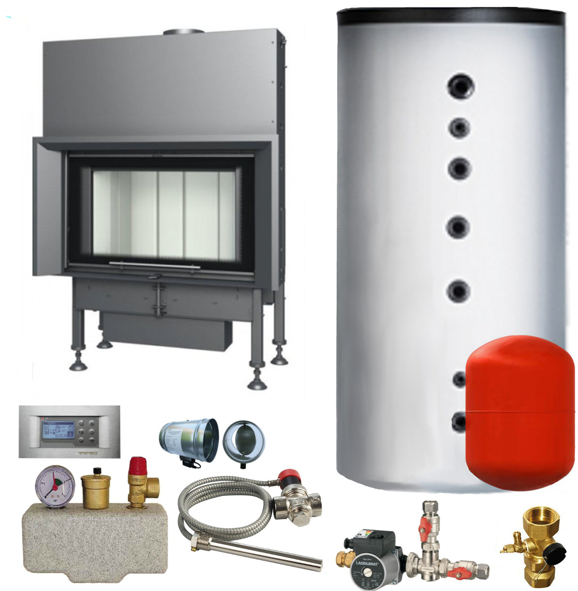 Wasser Kamineinsatz Aquatic WH 80 V 14,5 kW BEF Home Set 1