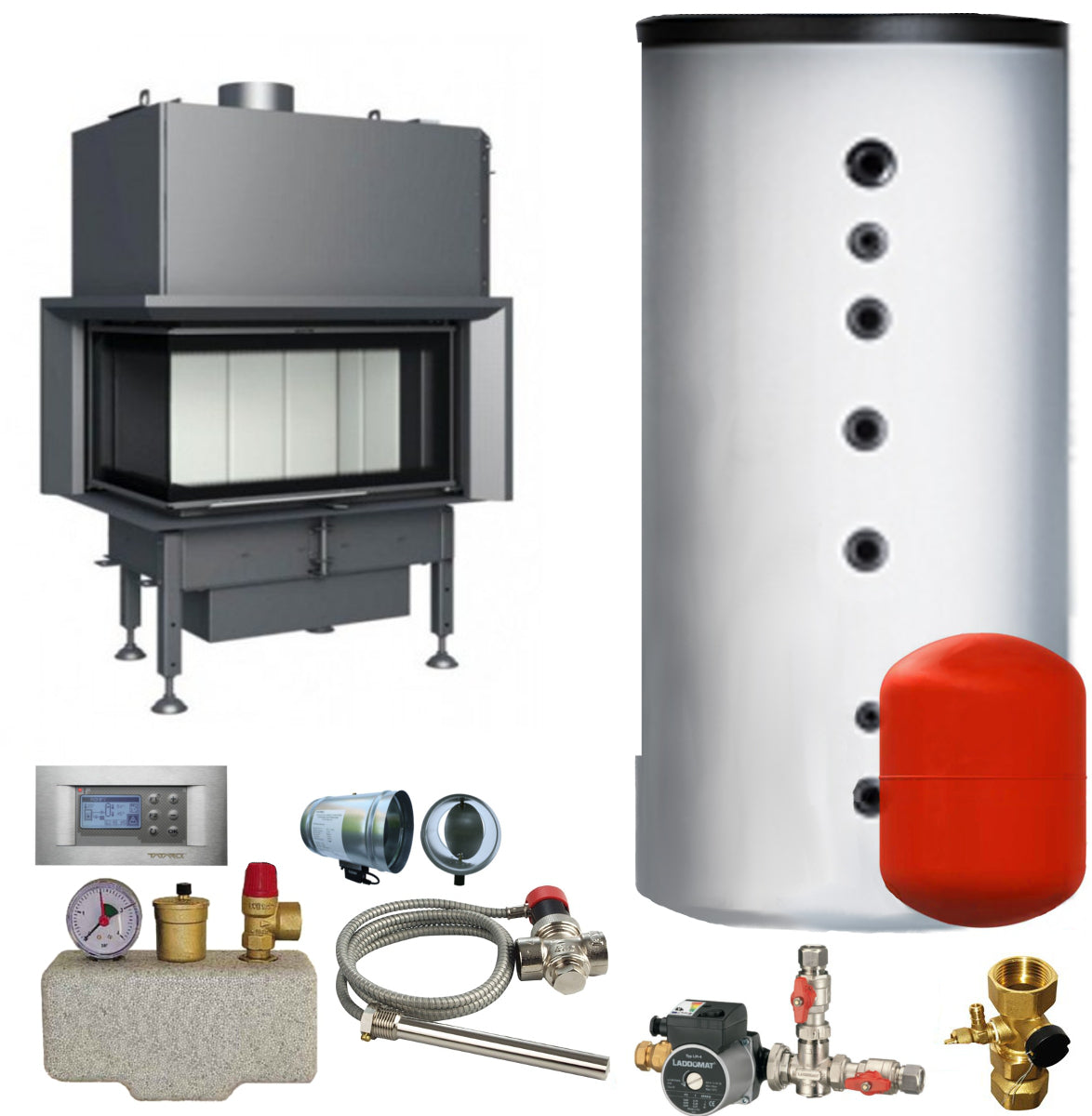 Wasser Kamineinsatz Aquatic WH 80 VCL 14,5 kW BEF Home Set 1