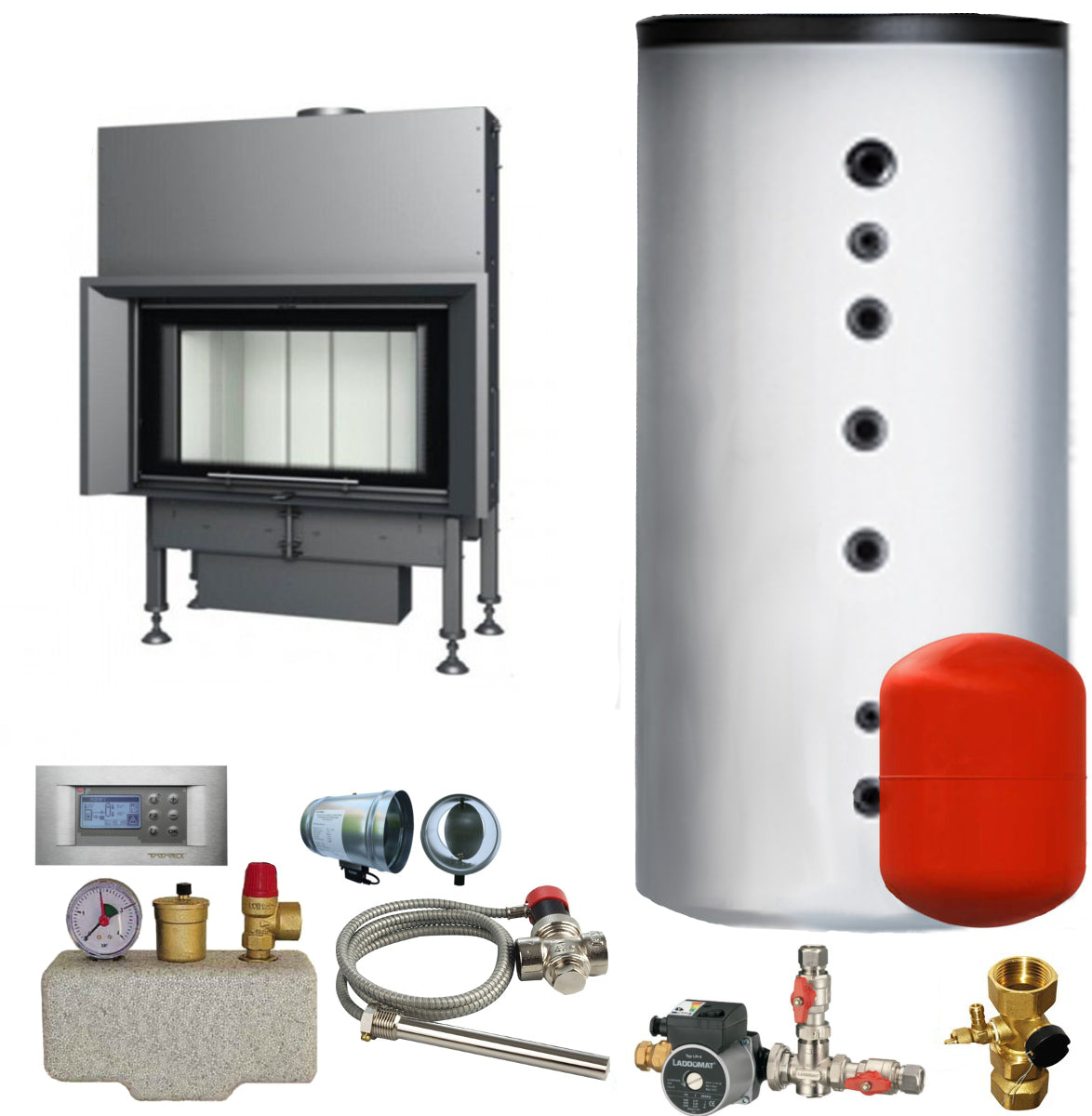 Wasser Kamineinsatz Aquatic WH 85 V 22,5 kW BEF Home Set 1