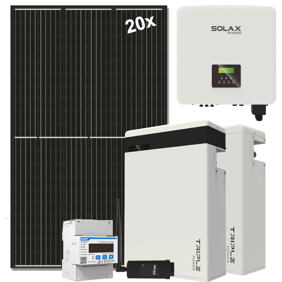 Solax Hybrid Solaranlage 7,6 kW + T-BAT H 5.8 Stromspeicher | kompl. Set