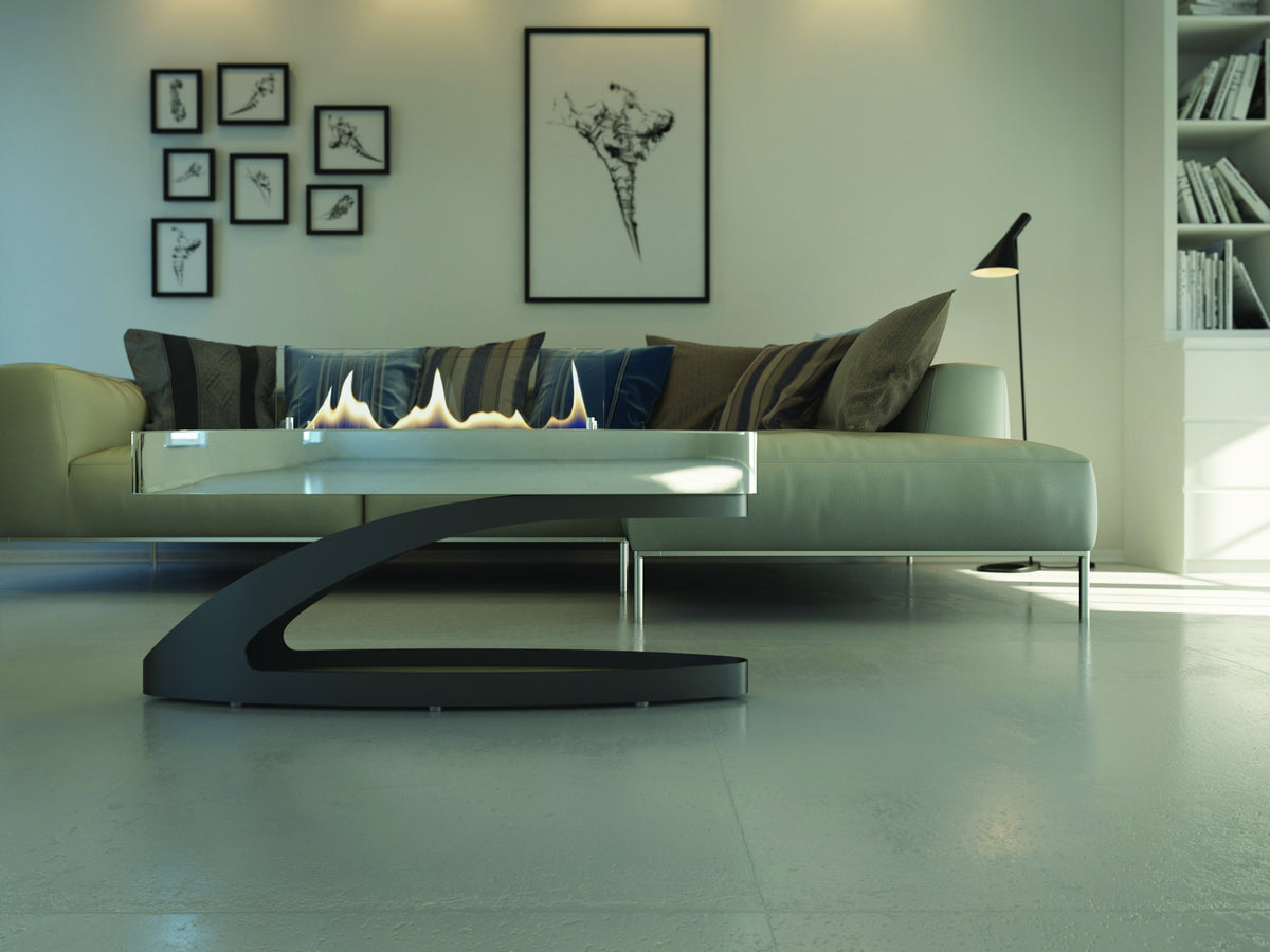 ebios-fire Standkamin Elipse Z - Milieu Mattweiß 2