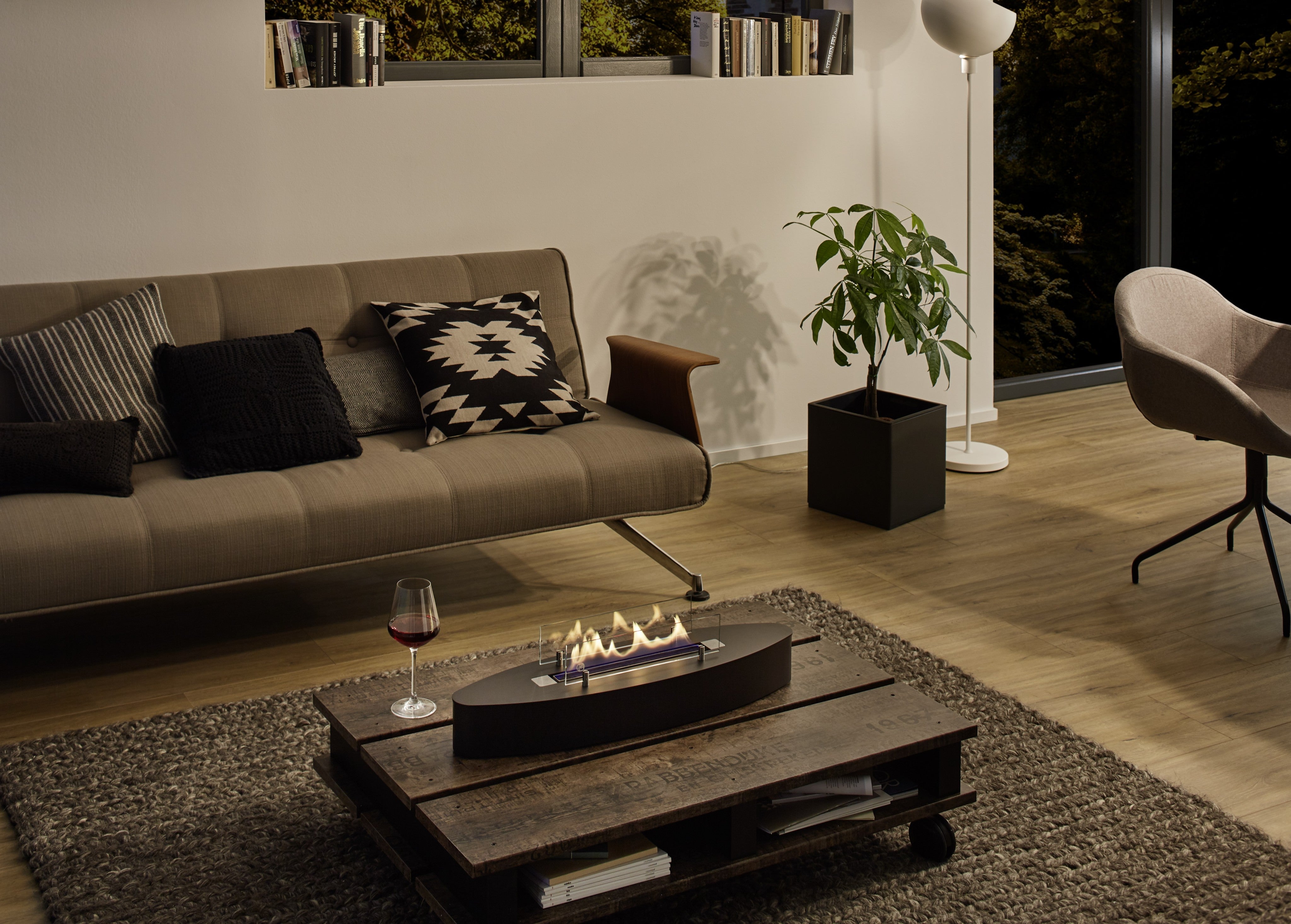 ebios-fire Tischkamin Elipse Base Mini - Milieu Mattschwarz