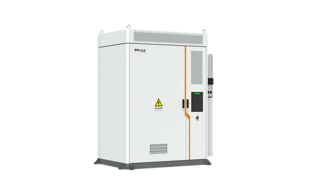 Weißer SolaX AELIO B200 Batterieschrank mit Wechselrichter X3-AELIO-50K Ansicht schraeg links | Klimaworld