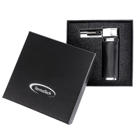 TermaTech | Gas-Feuerzeug Turbo | in Geschenkbox | Schwarz