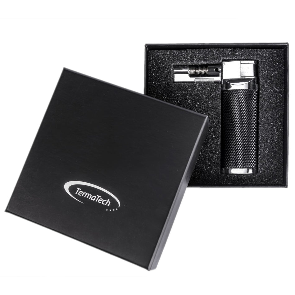 TermaTech | Gas-Feuerzeug Turbo | in Geschenkbox | Schwarz