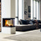 Austroflamm Kamineinsatz 48x72x51 S3 2.0 | U-Kamin + Schiebetüre | Schwarzer Keramott | 15 kW