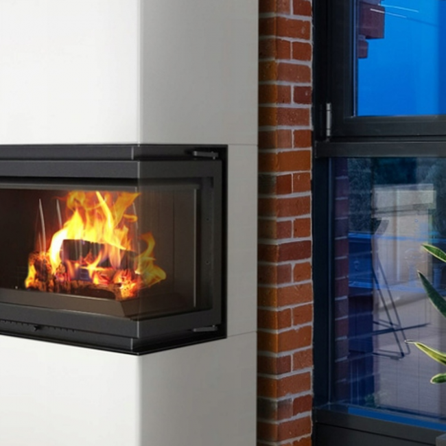 Kratki Kaminofen Simple 8 - links | Bauart 1 | Bausatz weiß | 8 kW  - Ambientebild