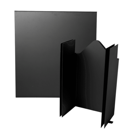 Aduro zwei Brandschutzelemente, ein viereckiges Element und zwei geformte Elemente in Schwarz für H6 Lux Hybridofen | Klimaworld.com