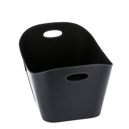 Aduro | Baseline Holzkorb aus Kunstleder | schwarz