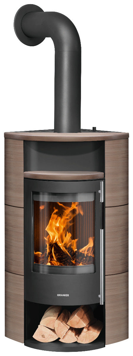 Oranier Kaminofen Polar Neo Eck, Stahl Schwarz, Keramik Grappa | klimaworld.com