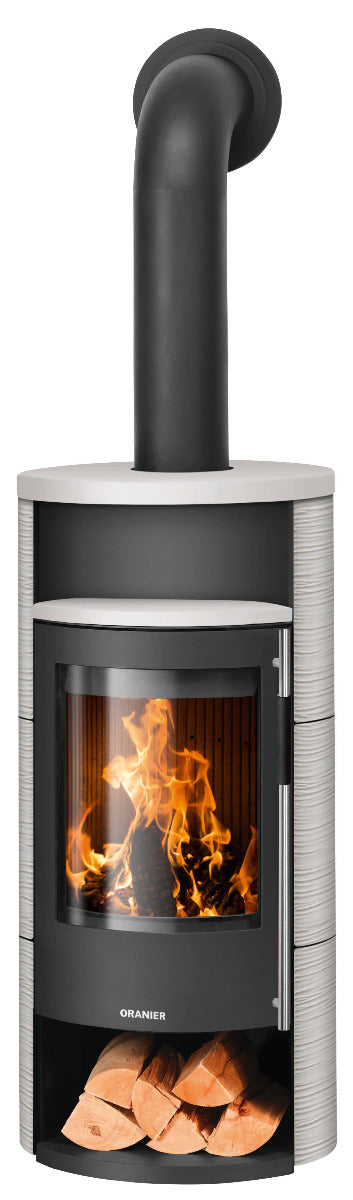 Oranier Kaminofen Polar Neo 4, Stahl Schwarz, Keramik Seidenweiß |klimaworld.com