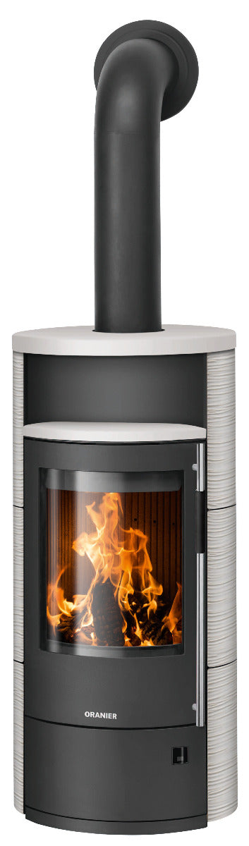 Oranier Kaminofen Polar Neo 4, Stahl Schwarz, Keramik Seidenweiß |klimaworld.com