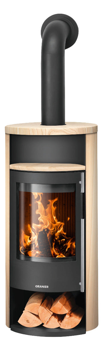 Oranier Kaminofen Polar Neo 8 | Stahl Schwarz, Sandstein | klimaworld.com