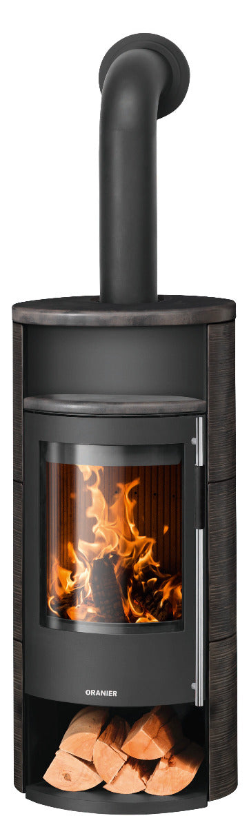 Oranier Kaminofen Polar Neo 8 | Stahl Schwarz, Keramik Namib | klimaworld.com