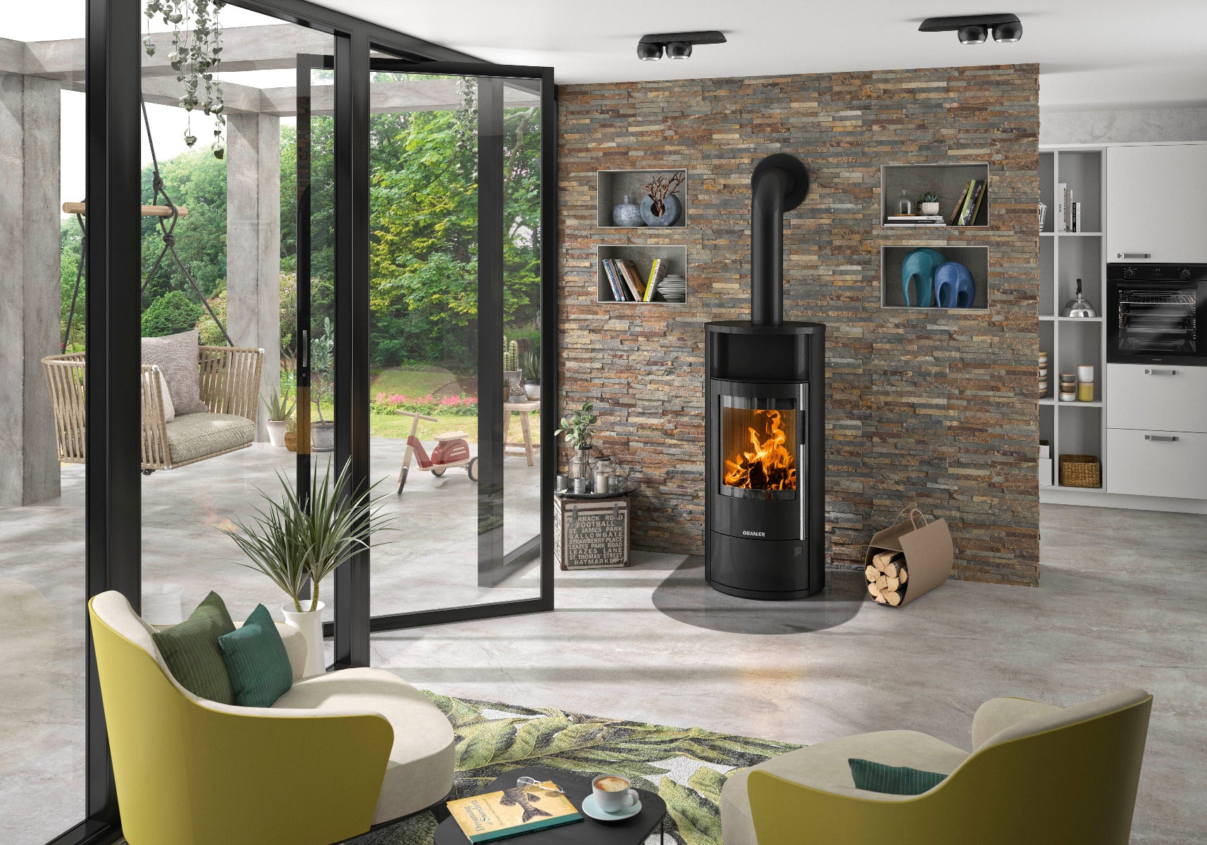 Oranier Kaminofen Polar Neo 6, Stahl Schwarz | Ambiente | klimaworld.com