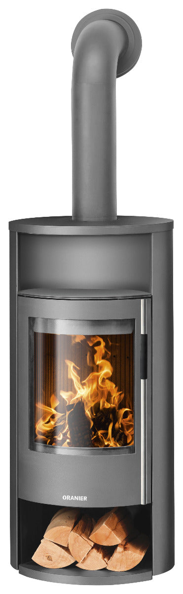 Oranier Kaminofen Polar Neo 6 Stahl Gussgrau, Holzfach offen | klimaworld.com