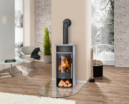 Oranier Kaminofen Polar Neo 6, Stahl Schwarz, Speckstein, Ambiente | klimaworld.com