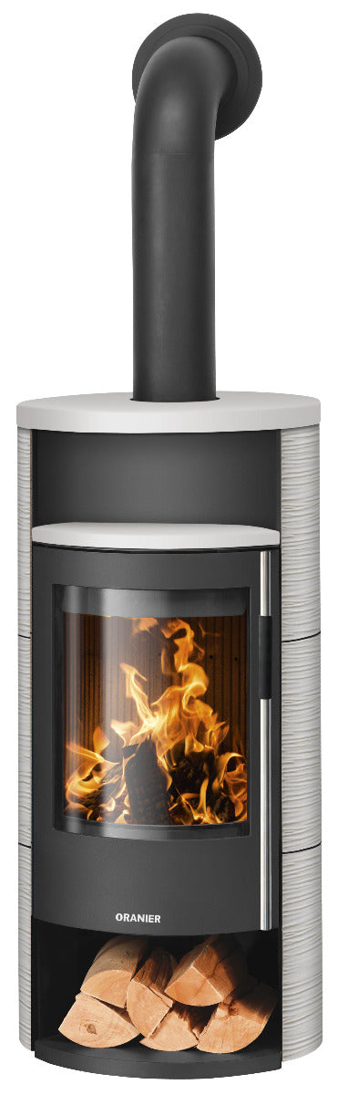 Oranier Kaminofen Polar Neo 6, Stahl Schwarz, Keramik Seidenweiß | klimaworld.com