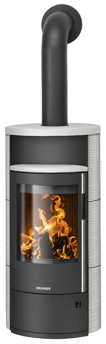 Oranier Kaminofen Polar Neo 6, Stahl Schwarz, Keramik Seidenweiß | klimaworld.com