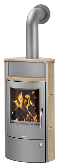 ORANIER | Pori 5 | Kaminofen| Gussgrau | 5.0 kW |Seideweiß