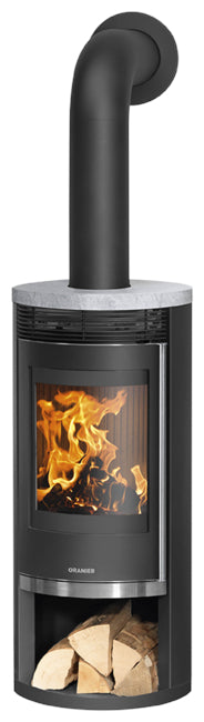 Oranier Kaminofen Rota 2.0 Stahl Schwarz, Top Speckstein | klimaworld.com