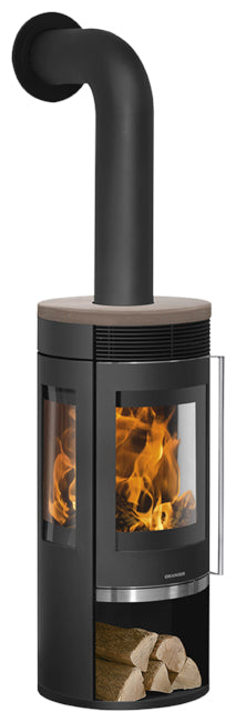 Oranier Kaminofen Rota Tre 2.0 Stahl Schwarz, Keramik Grappa | klimaworld.com