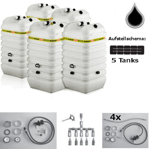 ROTEX Sicherheizöltank für Hochwasser im Tank WSF1005 5x1000 L + Grundpaket WA+WB+VWS (Öltanks)