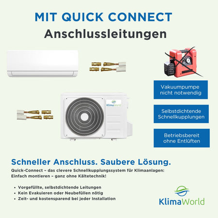 Anschlussleitungen mit Quick Connect, kurze Information zum Schnellkupplungssystem | Klimaworld.com
