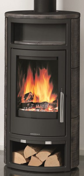 Oranier Polar 4 Korpus Stahl Schwarz mit Kachel Kaminofen 5 kW