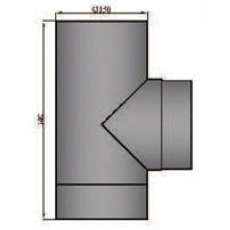 Rauchrohr T-Stück, Ø 130 mm, grau | Klimaworld.com