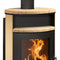 Justus | Kaminofen | Island Aqua | 10 kW | Stahl Schwarz, Sandstein