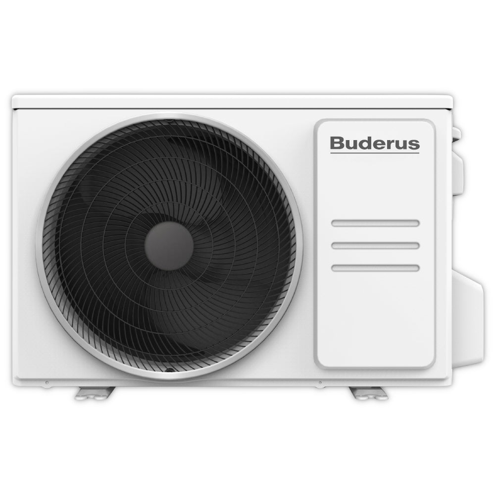 Buderus Multisplit Aussengeraet AC-12,3 MS mit weissem Metallgehaeuse, schwarzem Frontluefter | Klimaworld.com