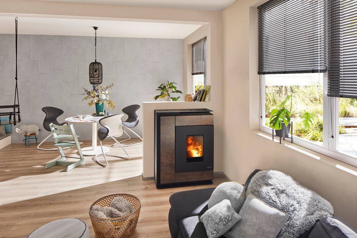 Oranier Pelletofen Boreas 2 Sintered Stone Korten Ambiente | klimaworld.com