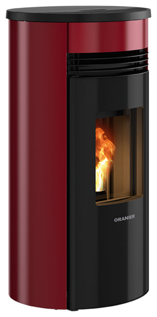 Oranier Pelletofen Sando 50 Stahl Schwarz, Bordeauxrot | klimaworld.com