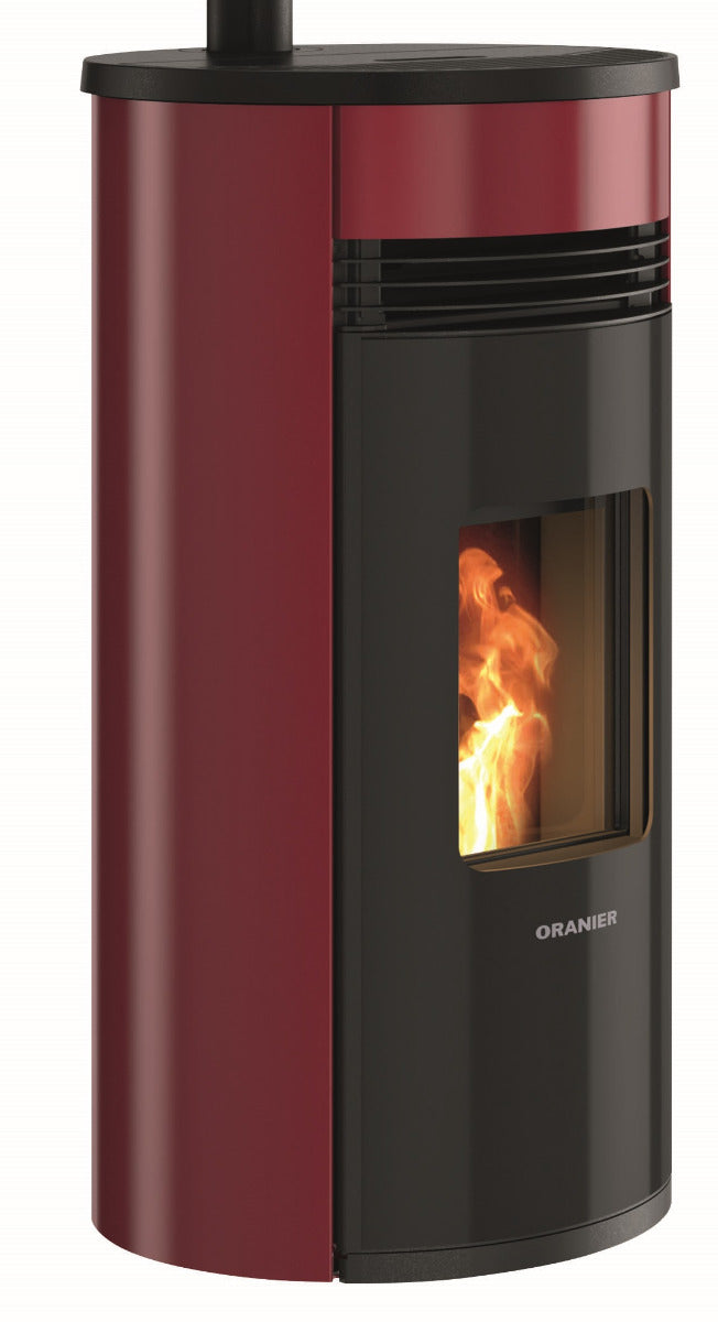 Oranier Pelletofen Sando 60 Stahl Schwarz, Bordeauxrot | klimaworld.com