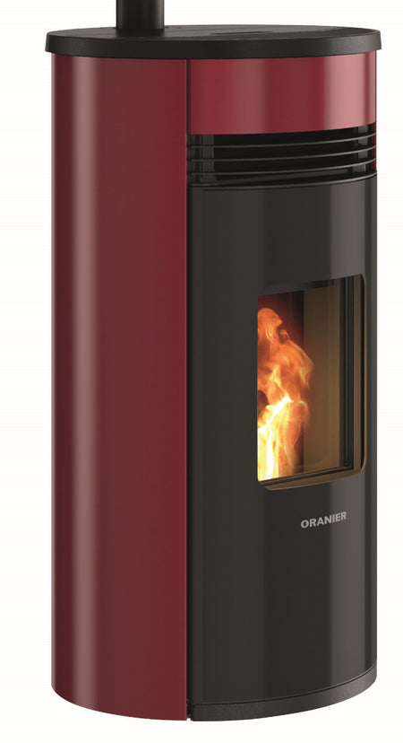 Oranier Pelletofen Sando 60 Stahl Schwarz, Bordeauxrot | klimaworld.com