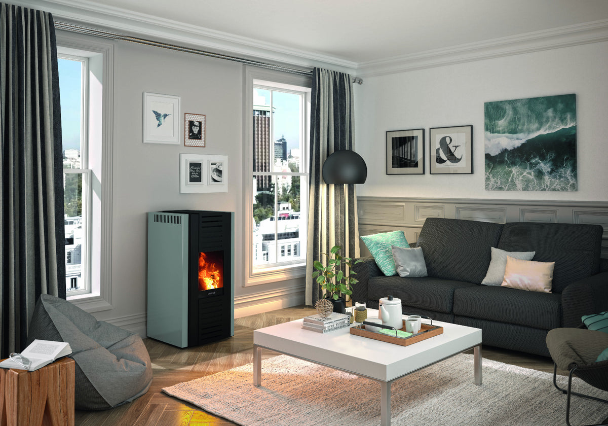 Justus Pelletofen Sirkos 2.0 Taupe Ambiente | klimaworld.com