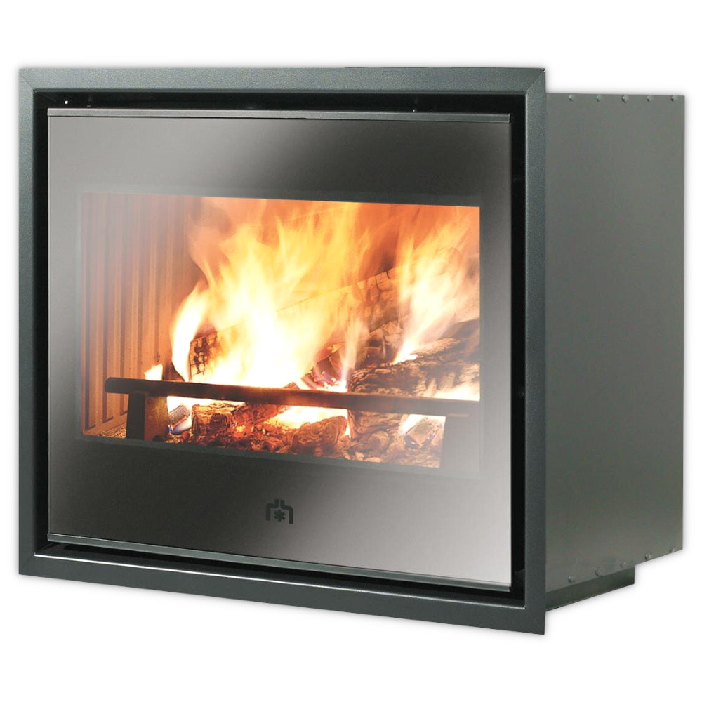 Edilkamin Scheitholz Kamineinsatz FIREBOX LUCE PLUS 62, Frontansicht mit Flammenbild | Klimaworld.com