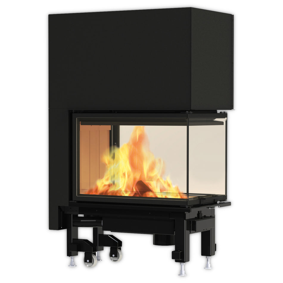 Edilkamin Kamineinsatz Windo3 50 | 3-seitig verglast | 13,2 kW | Feuerraum weiß