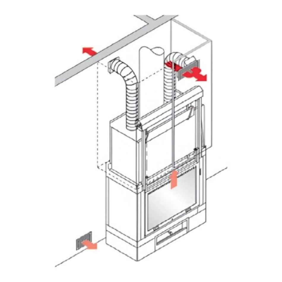 KIT 2 für die Warmluftverteilung (Aluminium eloxiert)